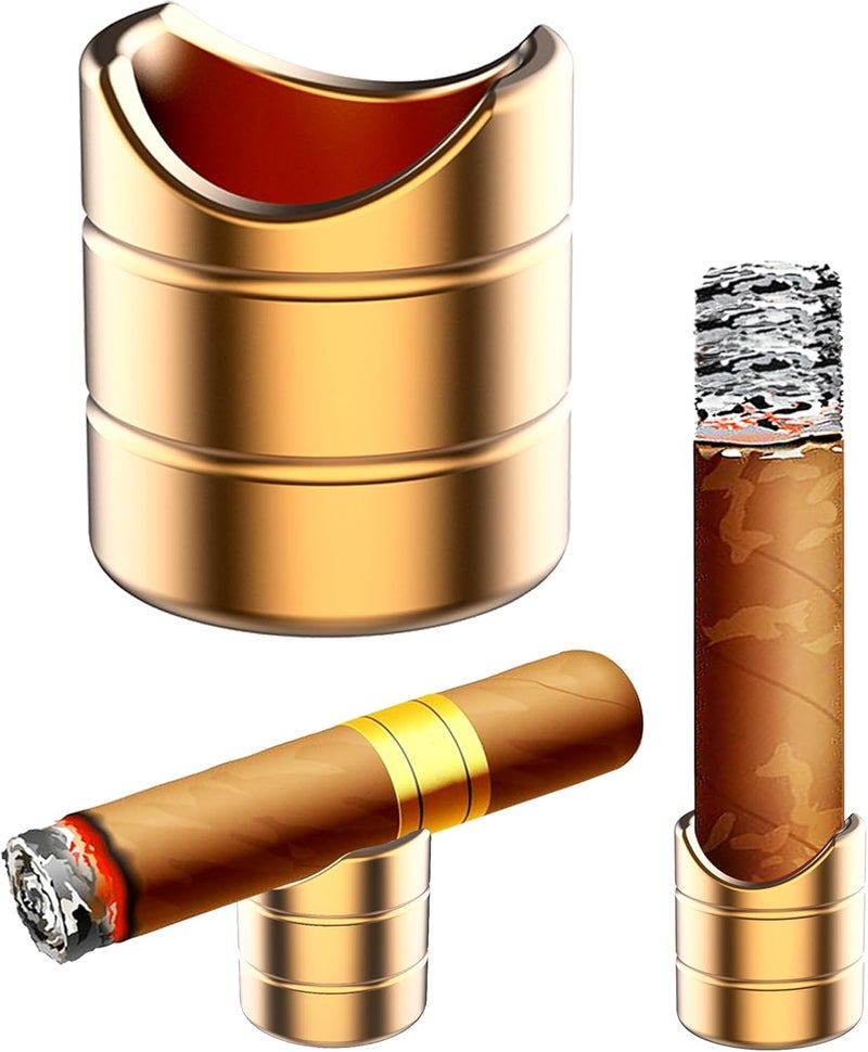 eddyrise Luxury Metal Cigar Holder, Vertical Long Ash Holder & Horizontal Rest, Fits 36-58 Ring Gauge, Essential Cigar Holder Crafted for Steady Balance and Unwavering Hold, Compact & Elegant Design (Holder) - Image 1